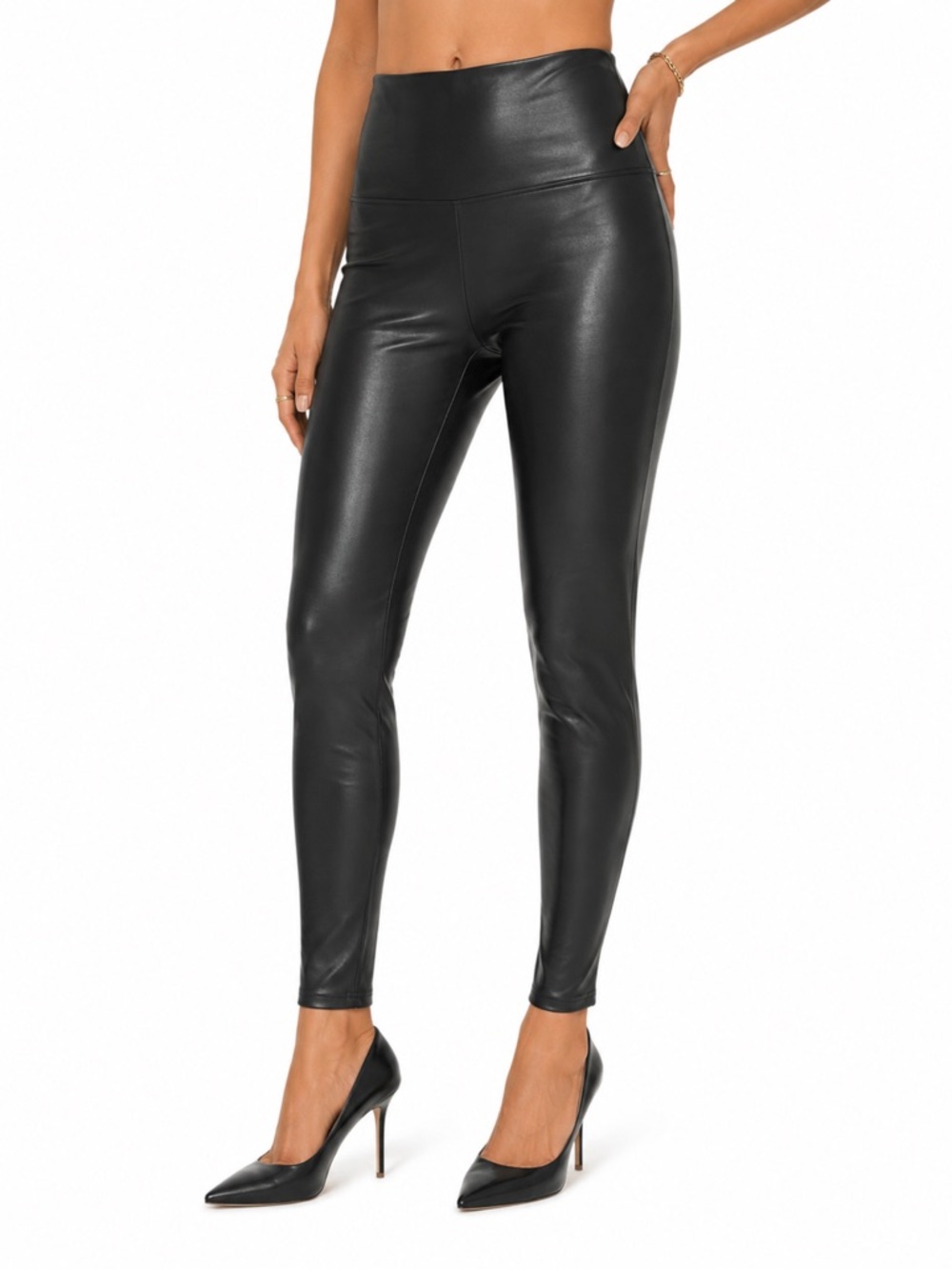 SPANX Faux Leather High Rise Shaping Leggings Black Plus Size 3X NWT Moto